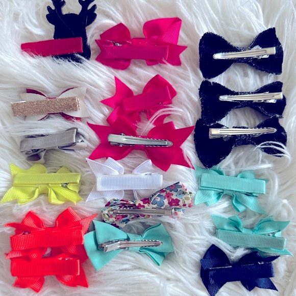 Hair bows - hair clips sparkly and floral and plain VGUC - Picture 6 of 6